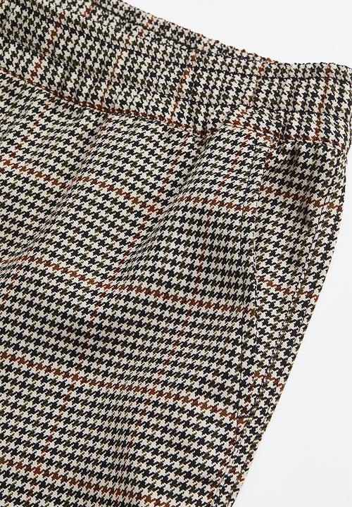 H&M - Ankle-length trousers - light beige/dogtooth-patterned