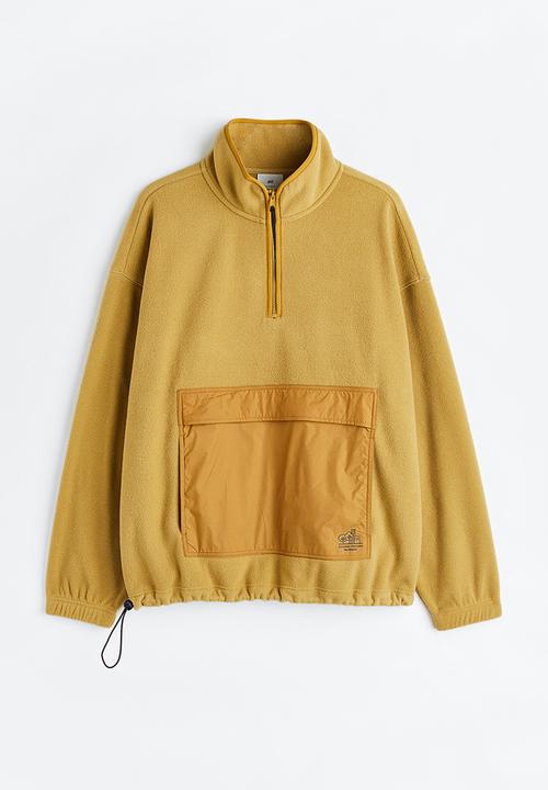 H&M - Oversized fit fleece top - dark yellow