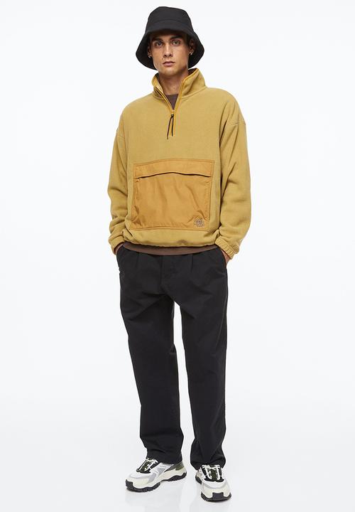 H&M - Oversized fit fleece top - dark yellow
