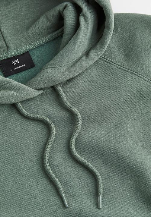 H&M - Oversized fit hoodie - dark sage green