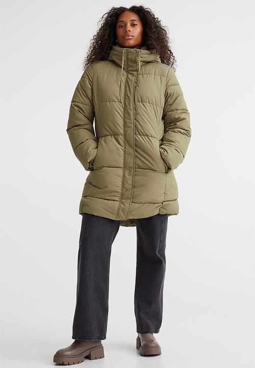 H&M - Hooded puffer coat - khaki green