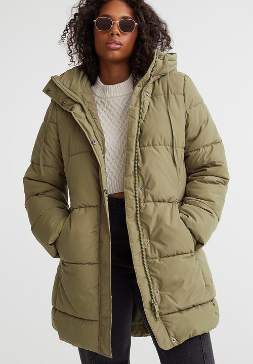 H&M - Hooded puffer coat - khaki green