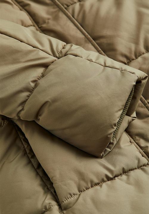 H&M - Hooded puffer coat - khaki green