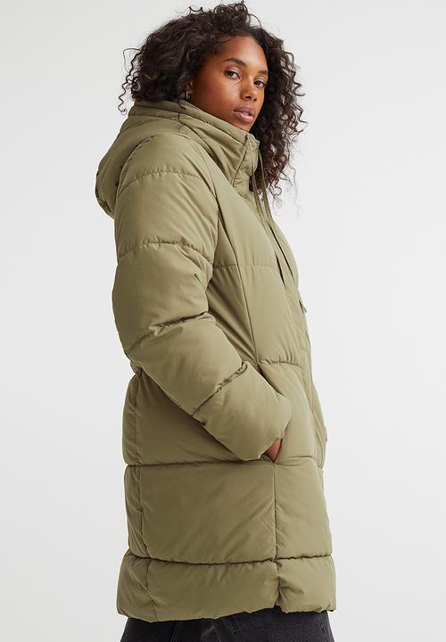 H&M - Hooded puffer coat - khaki green