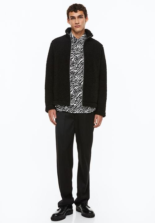 H&M - Regular fit patterned shirt - black/zebra-print