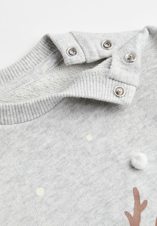 H&M - 2-Piece printed cotton set - light pink/winter animals