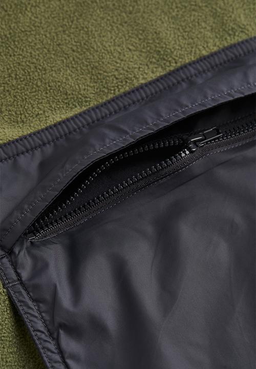 H&M - Oversized fit fleece top - khaki green/black