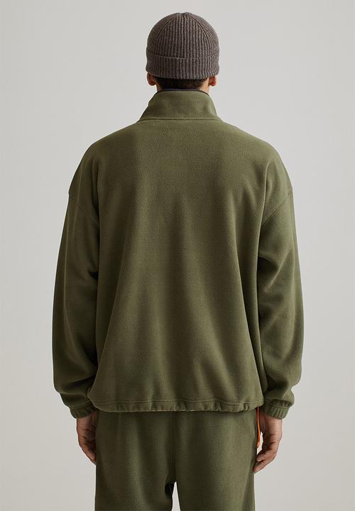 H&M - Oversized fit fleece top - khaki green/black