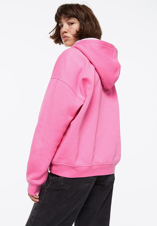 H&M - Oversized printed hoodie - pink/aspen