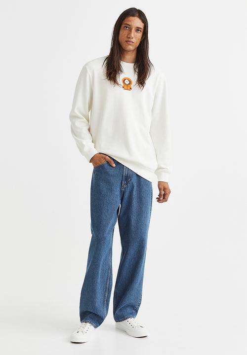 H&M - Regular fit printed sweatshirt - white/south park