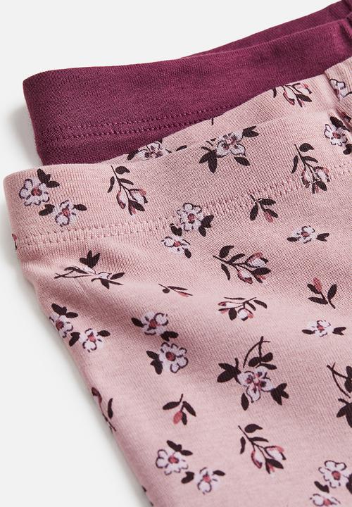 H&M - 2-Pack jersey pyjamas - dusky pink/floral