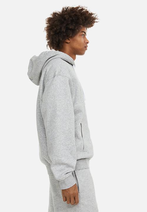 H&M - Relaxed fit zip-through hoodie - grey marl