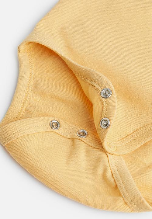 H&M - 2-Pack short-sleeved bodysuits - yellow/spotted