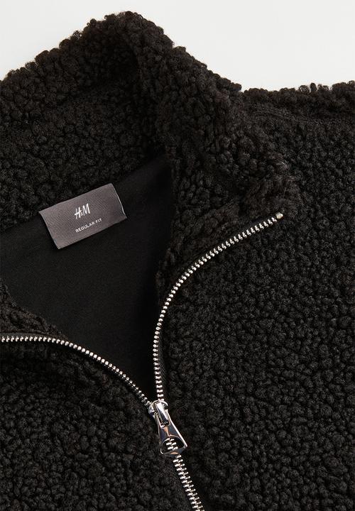 H&M - Regular fit teddy jacket - black