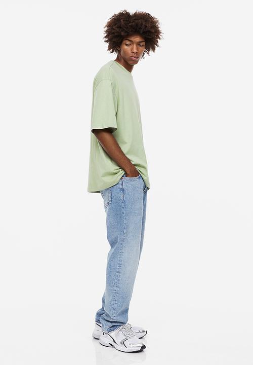 H&M - Relaxed fit T-shirt - light sage green