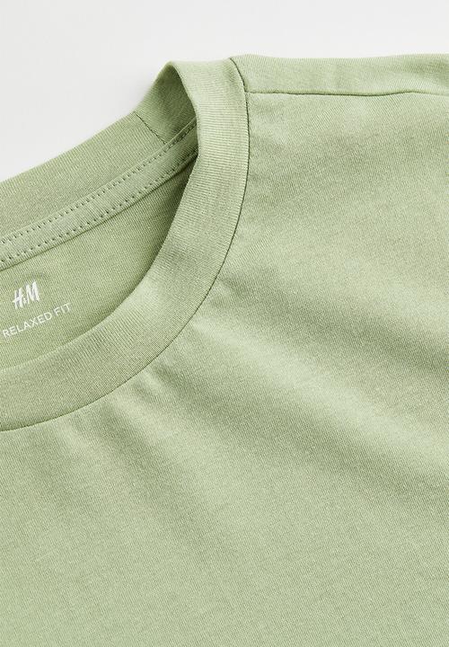 H&M - Relaxed fit T-shirt - light sage green