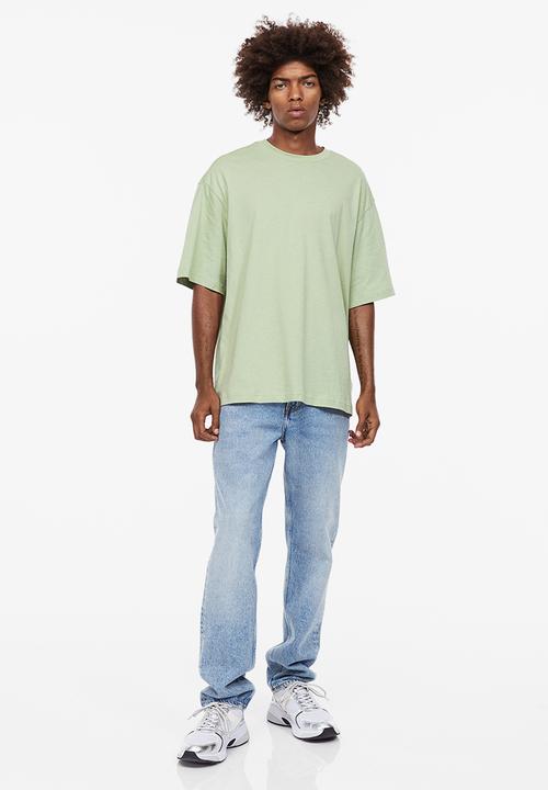 H&M - Relaxed fit T-shirt - light sage green