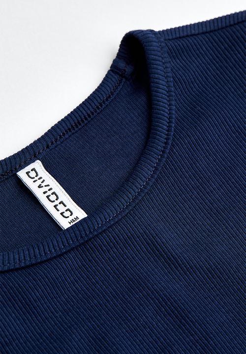H&M - Ribbed cropped top - blue
