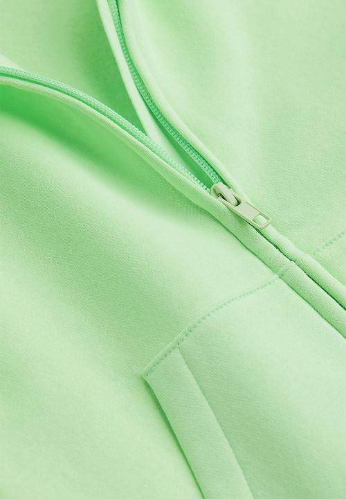 H&M - Zip-through hoodie - sage
