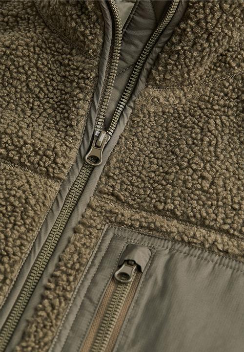 H&M - Teddy jacket - dark khaki green