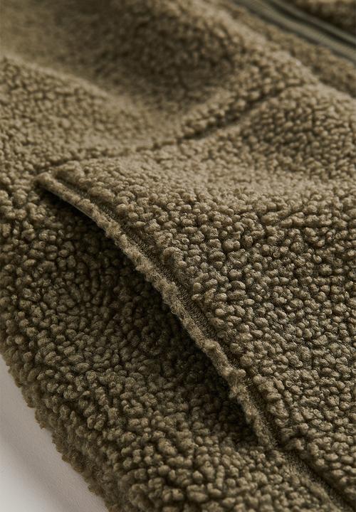 H&M - Teddy jacket - dark khaki green