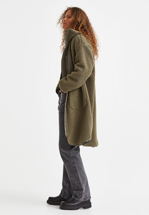 H&M - Teddy jacket - dark khaki green
