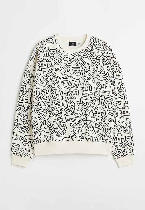 H&M - Relaxed fit sweatshirt - cream/keith haring
