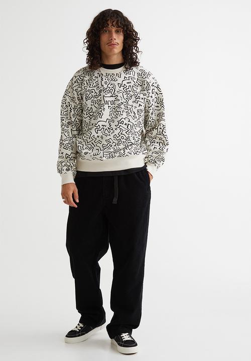 H&M - Relaxed fit sweatshirt - cream/keith haring