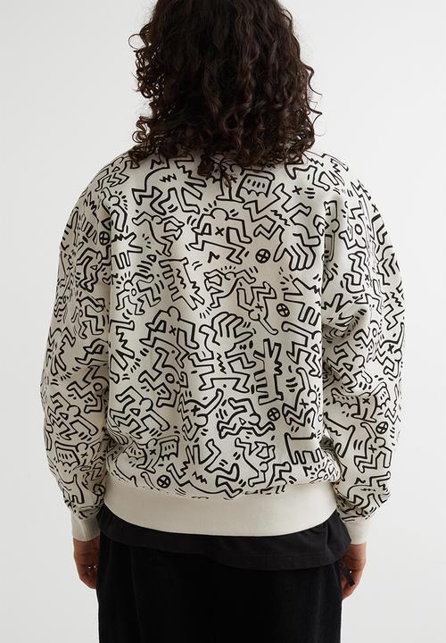 H&M - Relaxed fit sweatshirt - cream/keith haring