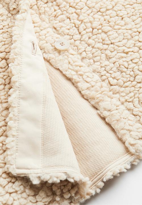 H&M - Oversized teddy shacket - light beige