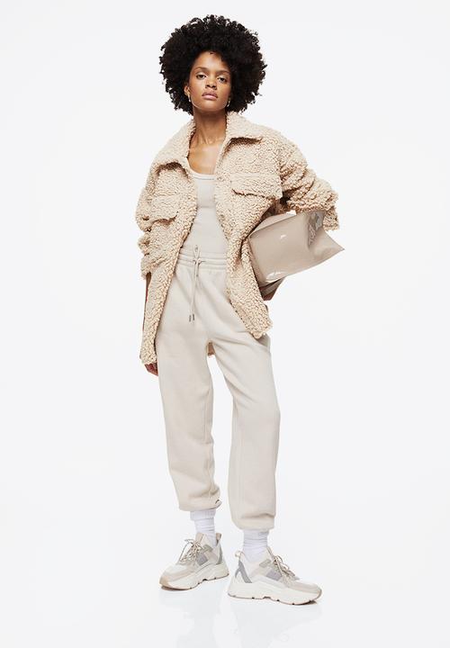 H&M - Oversized teddy shacket - light beige