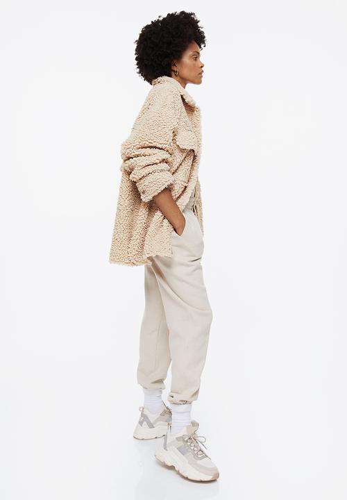 H&M - Oversized teddy shacket - light beige