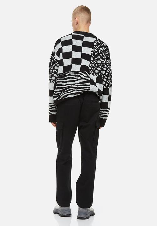 H&M - Regular fit twill cargo trousers - black