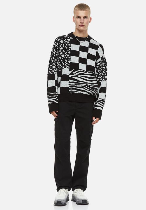 H&M - Regular fit twill cargo trousers - black