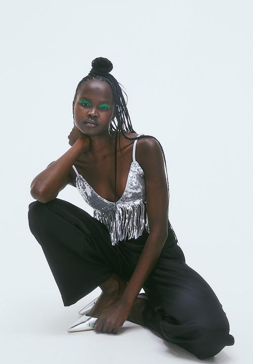 H&M - Wide trousers - black