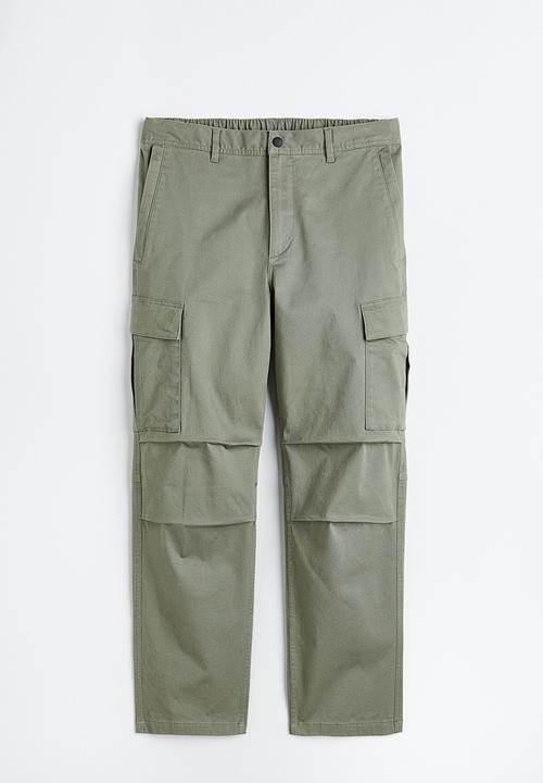H&M - Regular fit twill cargo trousers - khaki green