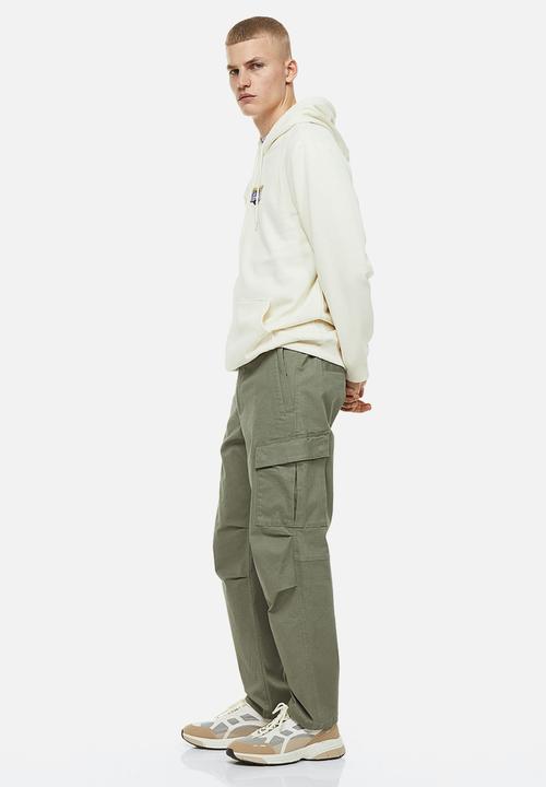 H&M - Regular fit twill cargo trousers - khaki green