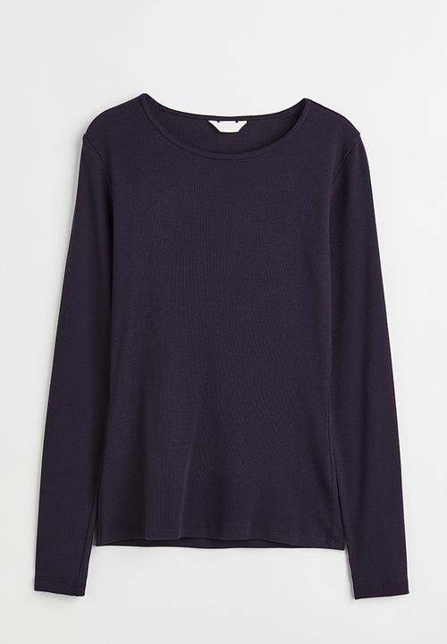 H&M - Ribbed jersey top - blue