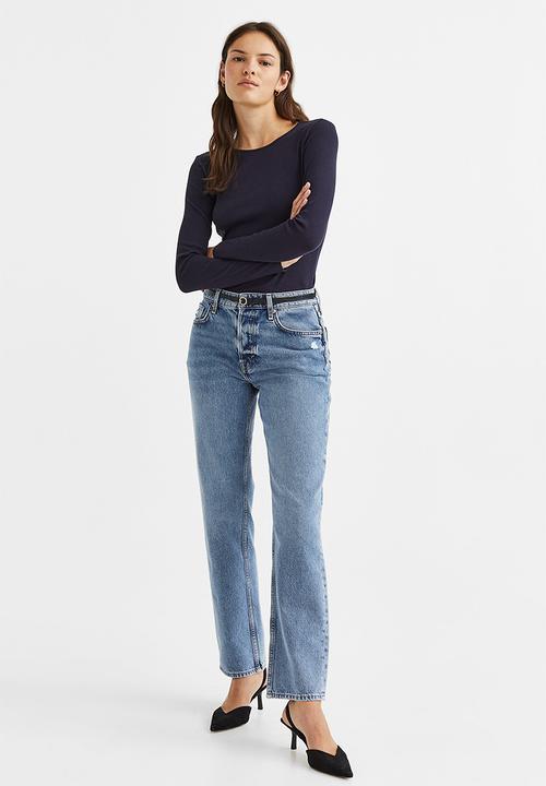 H&M - Ribbed jersey top - blue