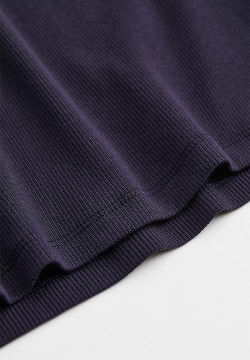 H&M - Ribbed jersey top - blue