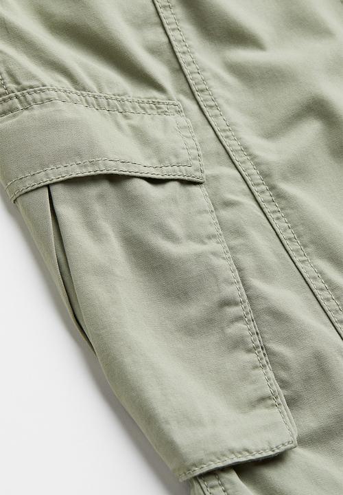 H&M - Canvas cargo trousers - light khaki green