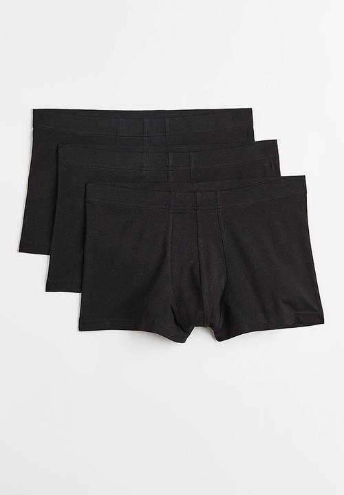 H&M - 3-pack lyocell-blend short trunks - black