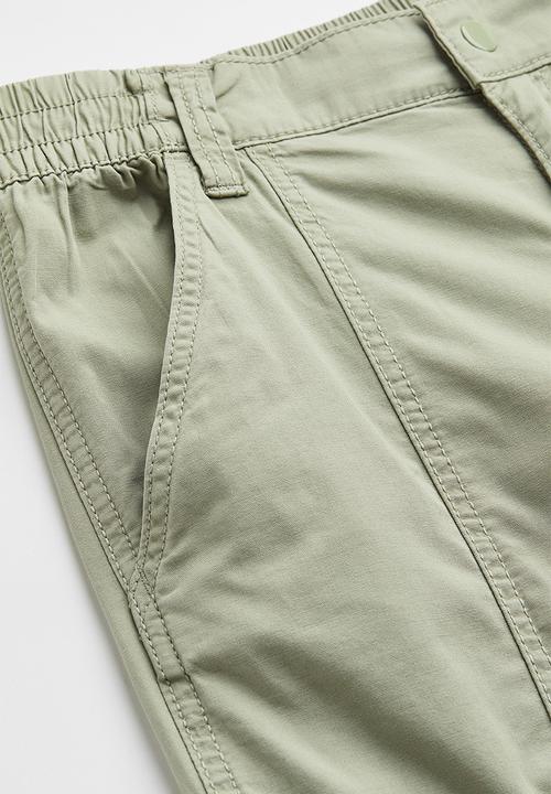 H&M - Canvas cargo trousers - light khaki green