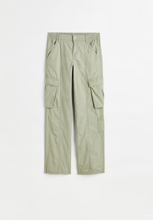 H&M - Canvas cargo trousers - light khaki green