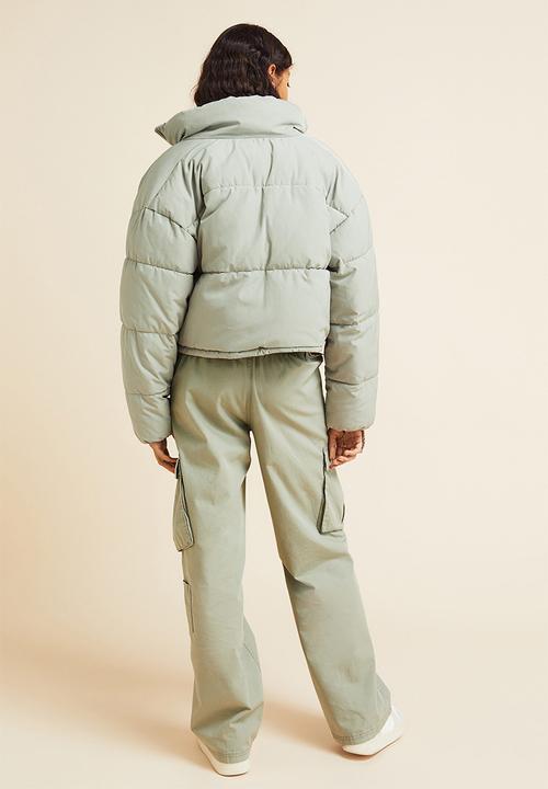 H&M - Canvas cargo trousers - light khaki green
