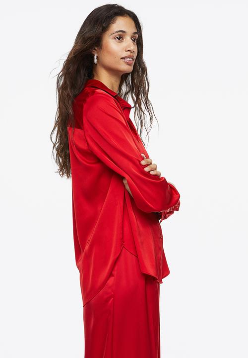 H&M - Pointed collar shirt - red