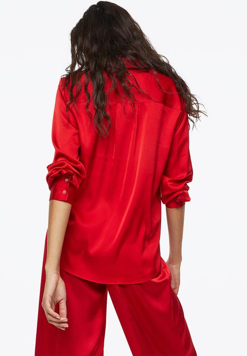 H&M - Pointed collar shirt - red