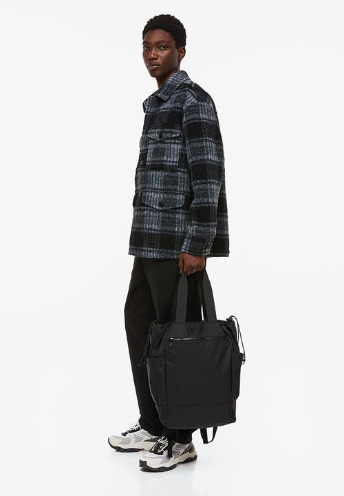 H&M - Wool-blend shacket - grey/checked