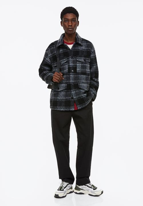 H&M - Wool-blend shacket - grey/checked