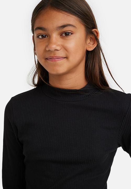 H&M - Ribbed jersey turtleneck top - black